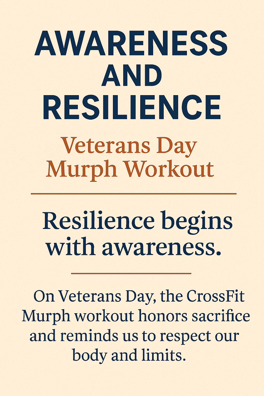 Awareness and resilience on Veterans Day with CrossFit Murph workout tribute