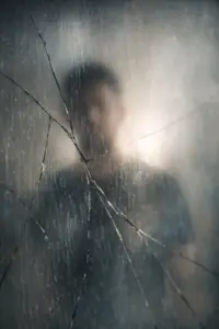 Blurred reflection of a man in a cracked mirror, symbolizing identity mirrors and emotional growth.